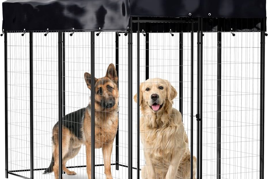 Amazon.Com: Dog Kennel Outdoor, Outside Kennels, Large Wire Crate, 4X8X6  Ft, Metal, Welded, Dogs Runs, W/Roof Cover, Big Enclosed Cage, Heavy Duty  Pet Crates, Covered Box Run, Outdoors Pavilion Pen | Houseables :